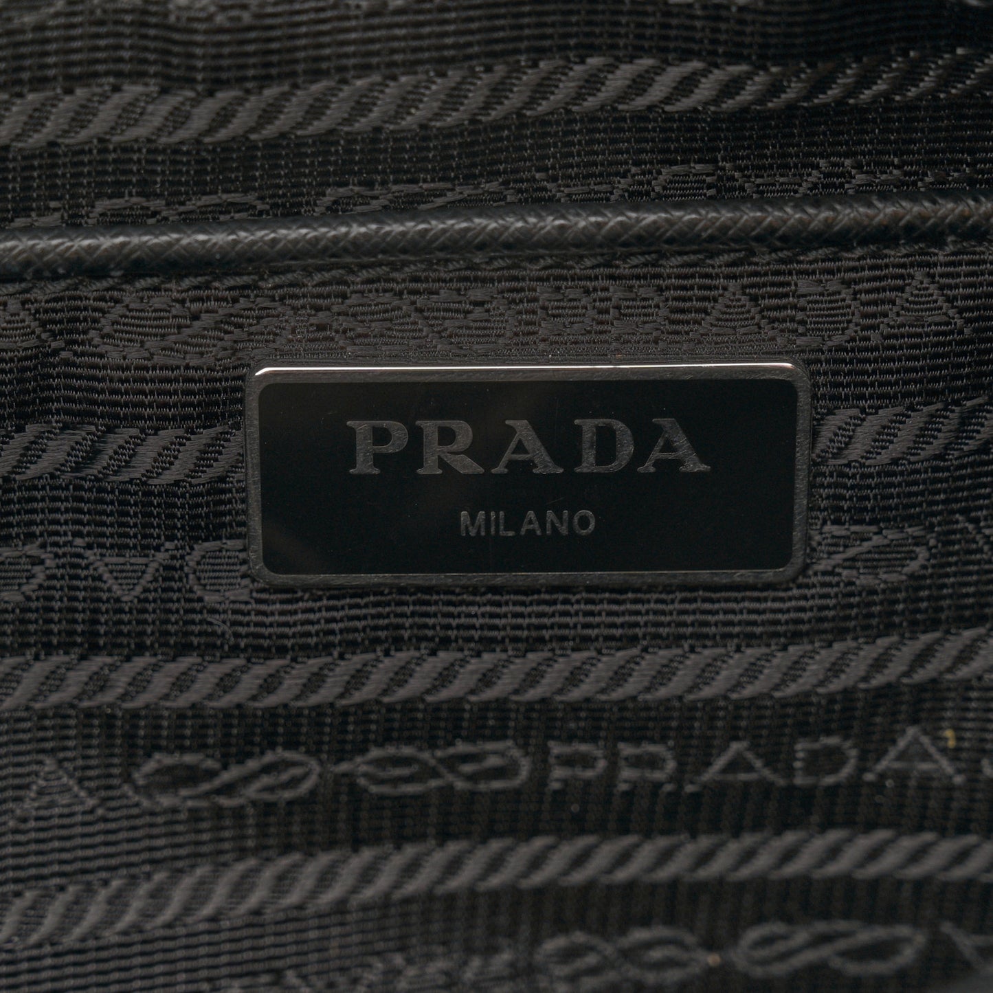 Re-Nylon Vela Saffiano Pocket Single Buckle Messenger Shoulder Bag Black