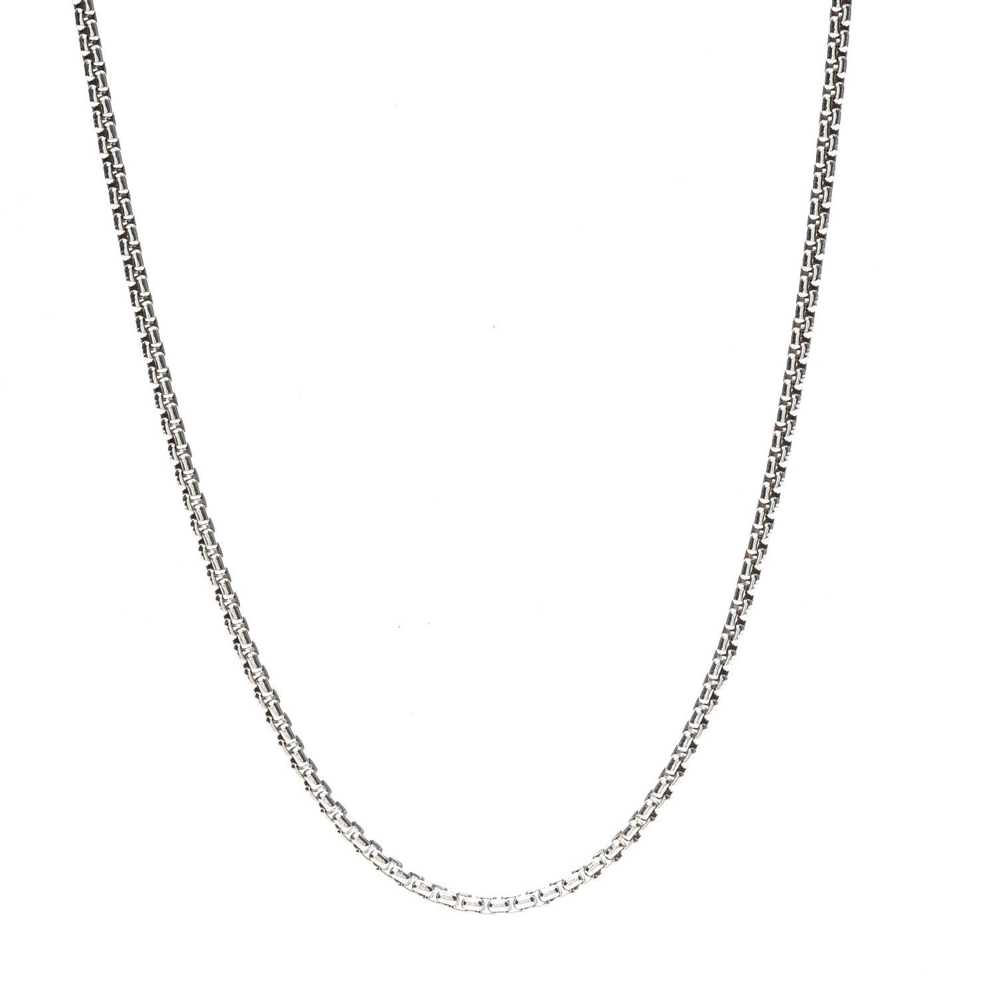 Sterling Silver 14K Yellow Gold 2.7mm Small Box Chain Necklace 22"