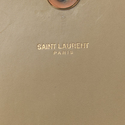 Saint Laurent Lambskin Matelasse Chevron Large Monogram Satchel Beige 7 of 13
