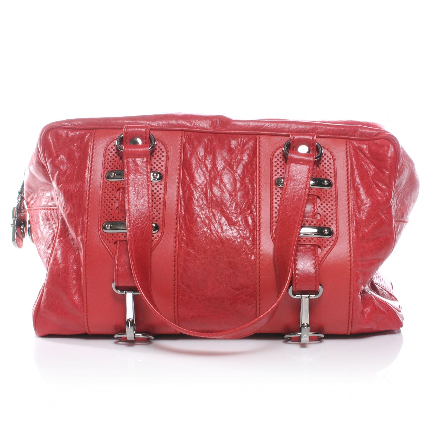 Balenciaga Chevre Perforated Hook Tote Red 1 of 8