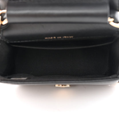 Chanel Calfskin Crochet Embroidered Quilted Mini Clutch with Chain Black 5 of 18