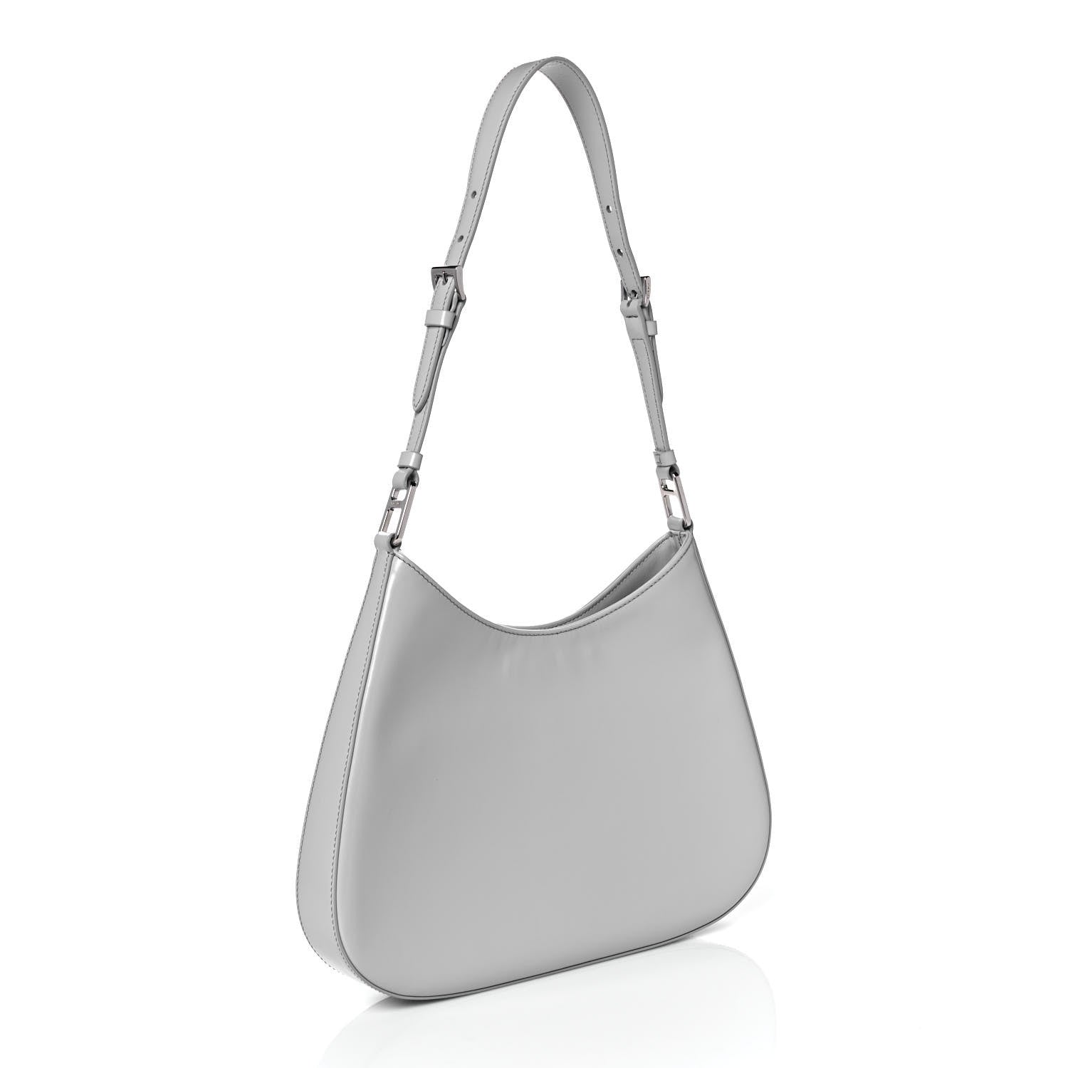 Prada Spazzolato Cleo Adjustable Strap Shoulder Bag Fiordaliso 3 of 9