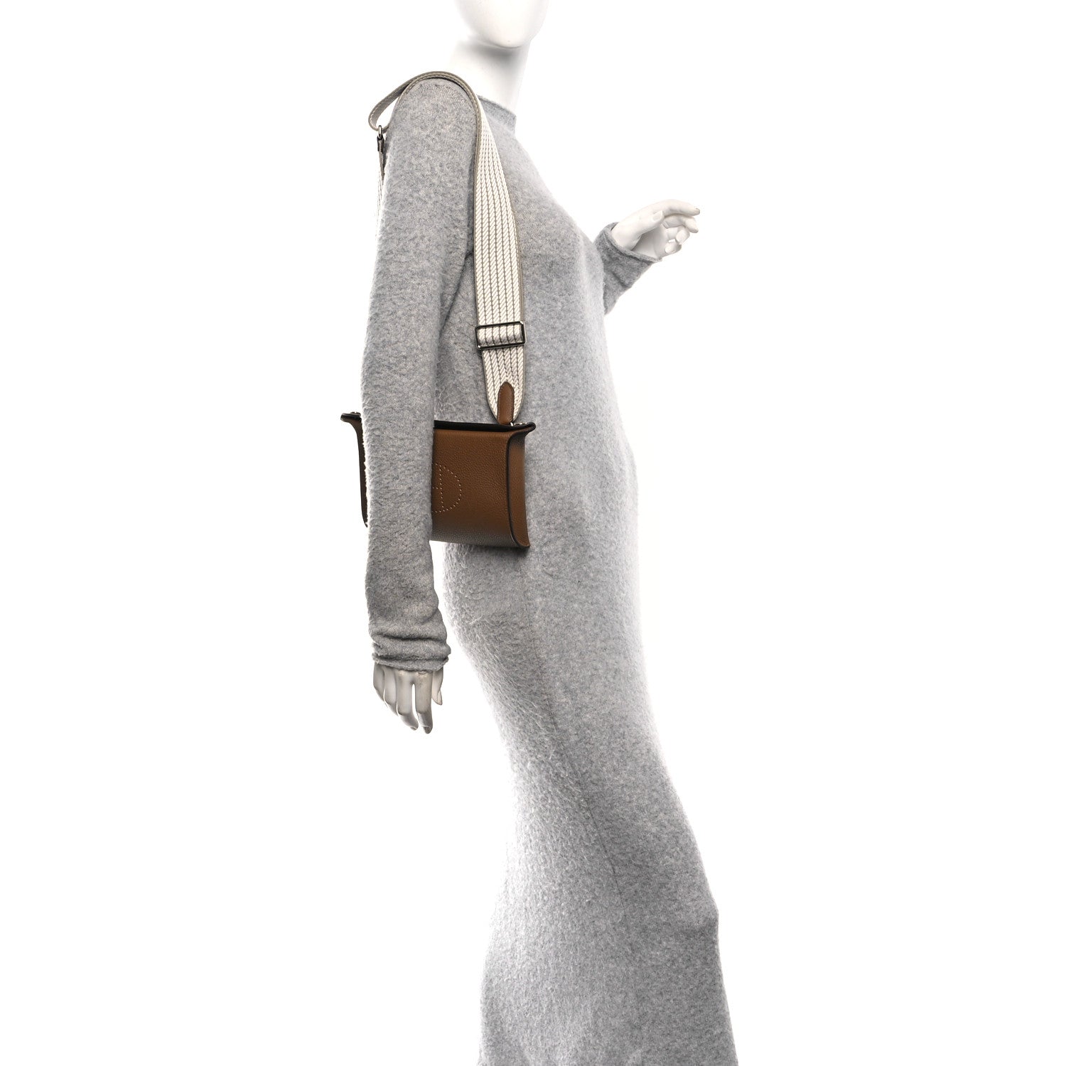 Hermes Togo Sangle Cordage Videpoches Alezan Beige Marfa Gris Pale 2 of 9