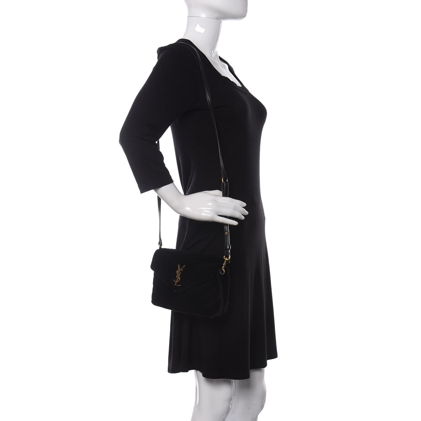 Velvet Y Quilted Monogram Toy Loulou Chain Satchel French Black