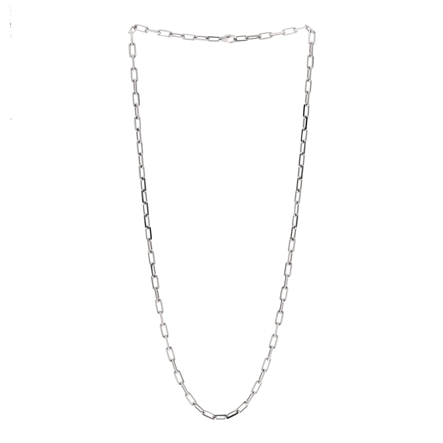 18K White Gold SM Santos De Cartier Link Necklace