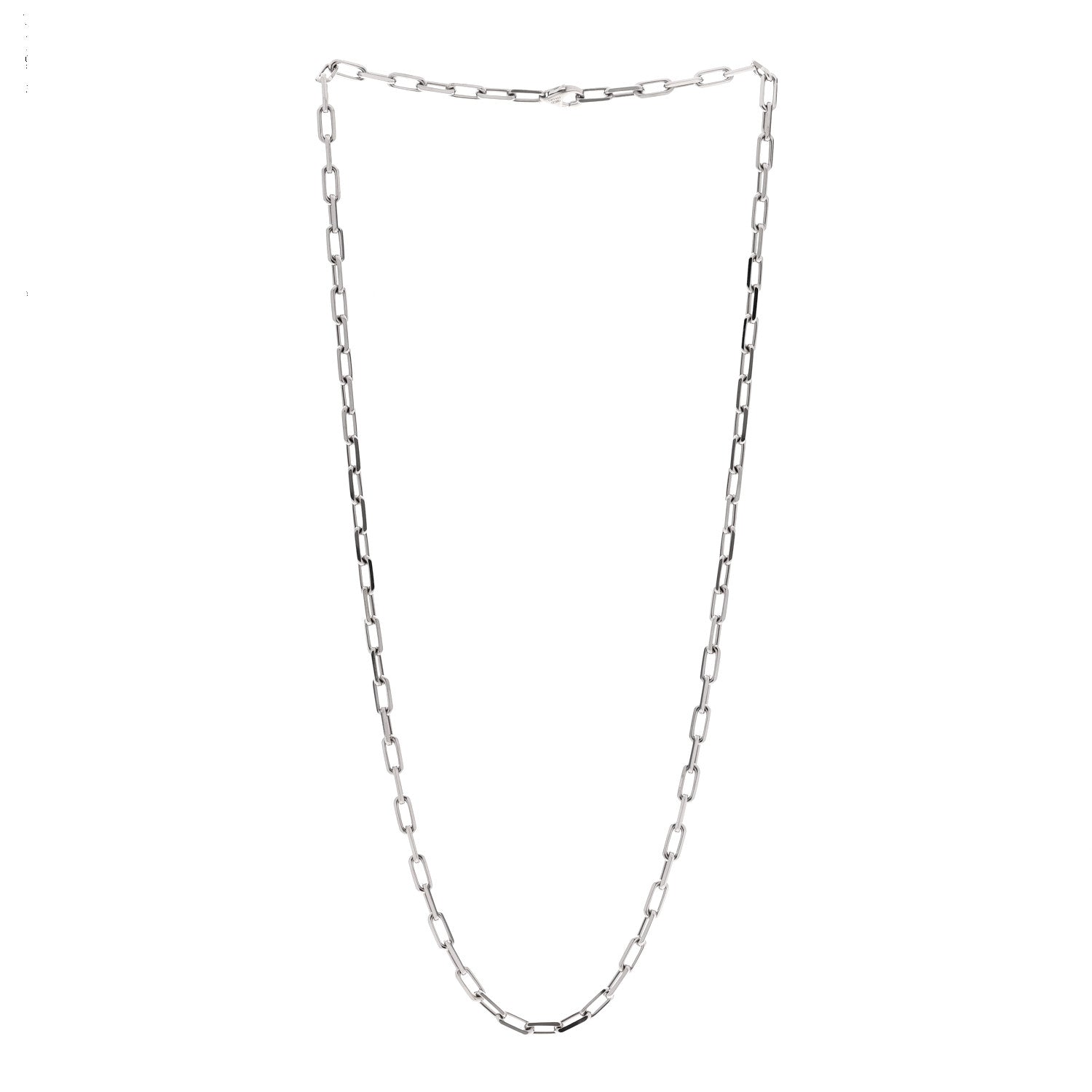 Cartier 18K White Gold SM Santos De Cartier Link Necklace 3 of 6