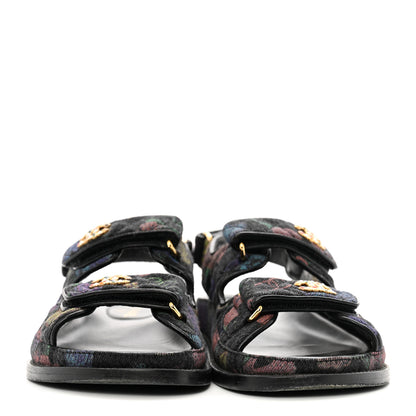 Chanel Denim Quilted Dad Sandals 35.5 Black Multicolor 3 of 13