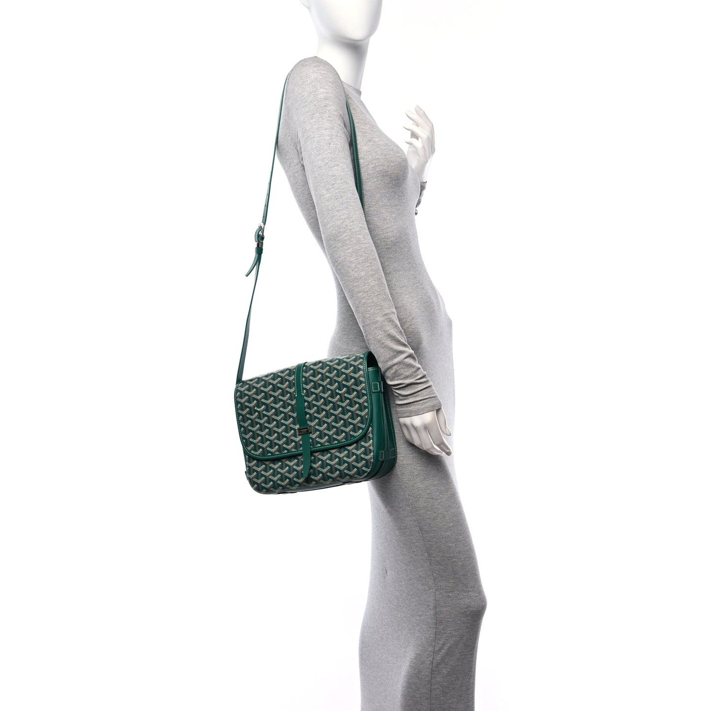 Goyardine Belvedere II MM Messenger Bag Green