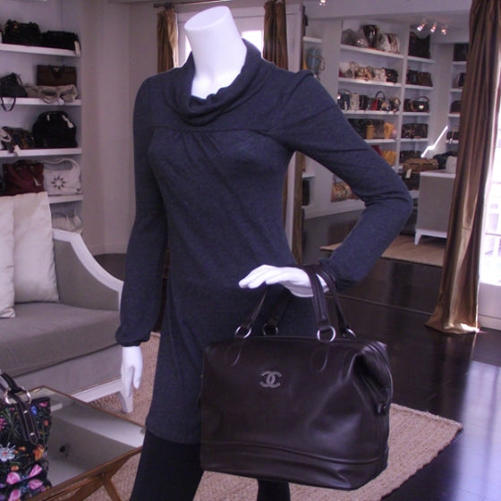 Chanel Calfskin Leather Doctor Bag Brown 2 of 12