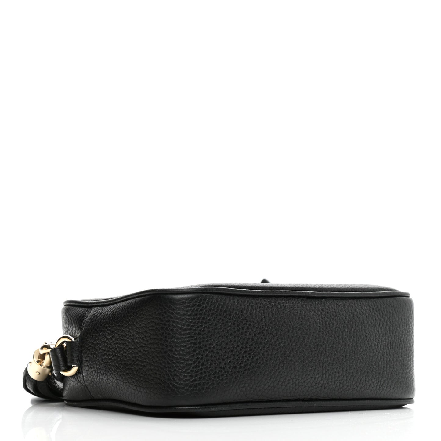 Pebbled Calfskin Small Soho Disco Bag Black