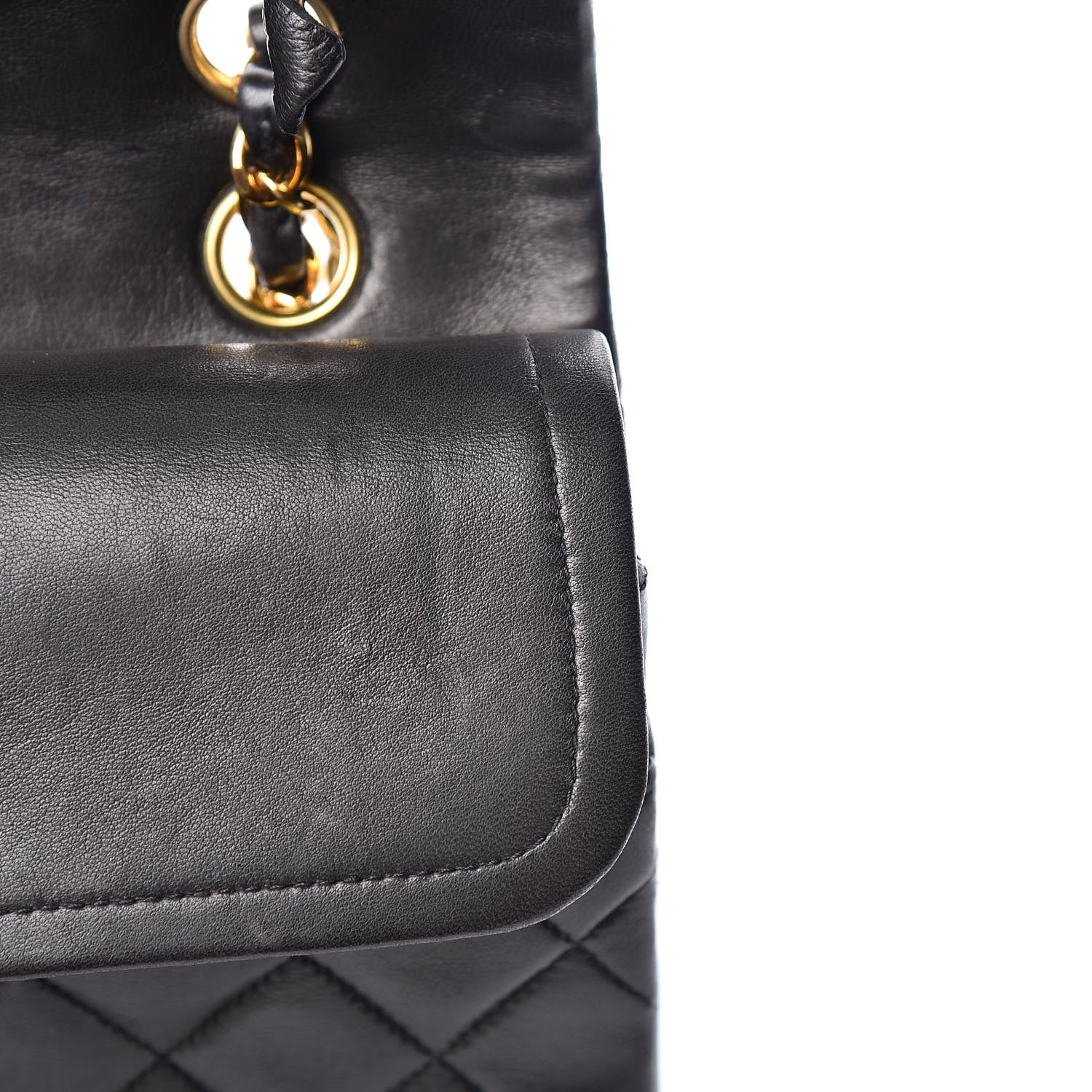 Chanel Lambskin Quilted Medium Double Flap Black 12 of 15