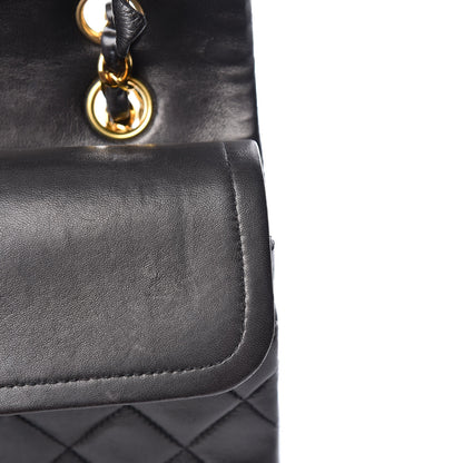 Chanel Lambskin Quilted Medium Double Flap Black 12 of 15