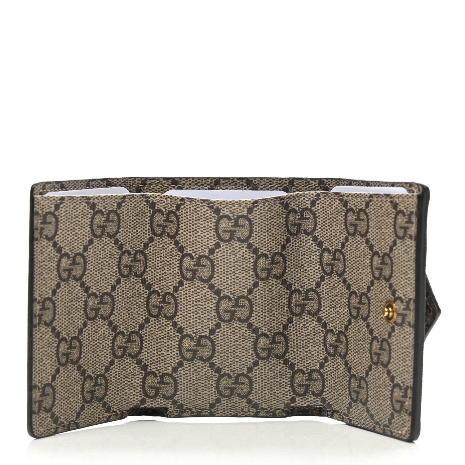 Gucci X BALENCIAGA GG Supreme Monogram Logo Envelope Card Case Wallet Beige Ebony Mystic White 6 of 8