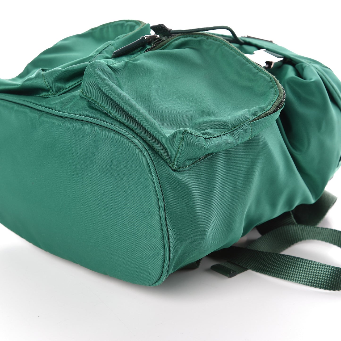 Nylon Vela Saffiano Double Buckle Backpack Oleandro