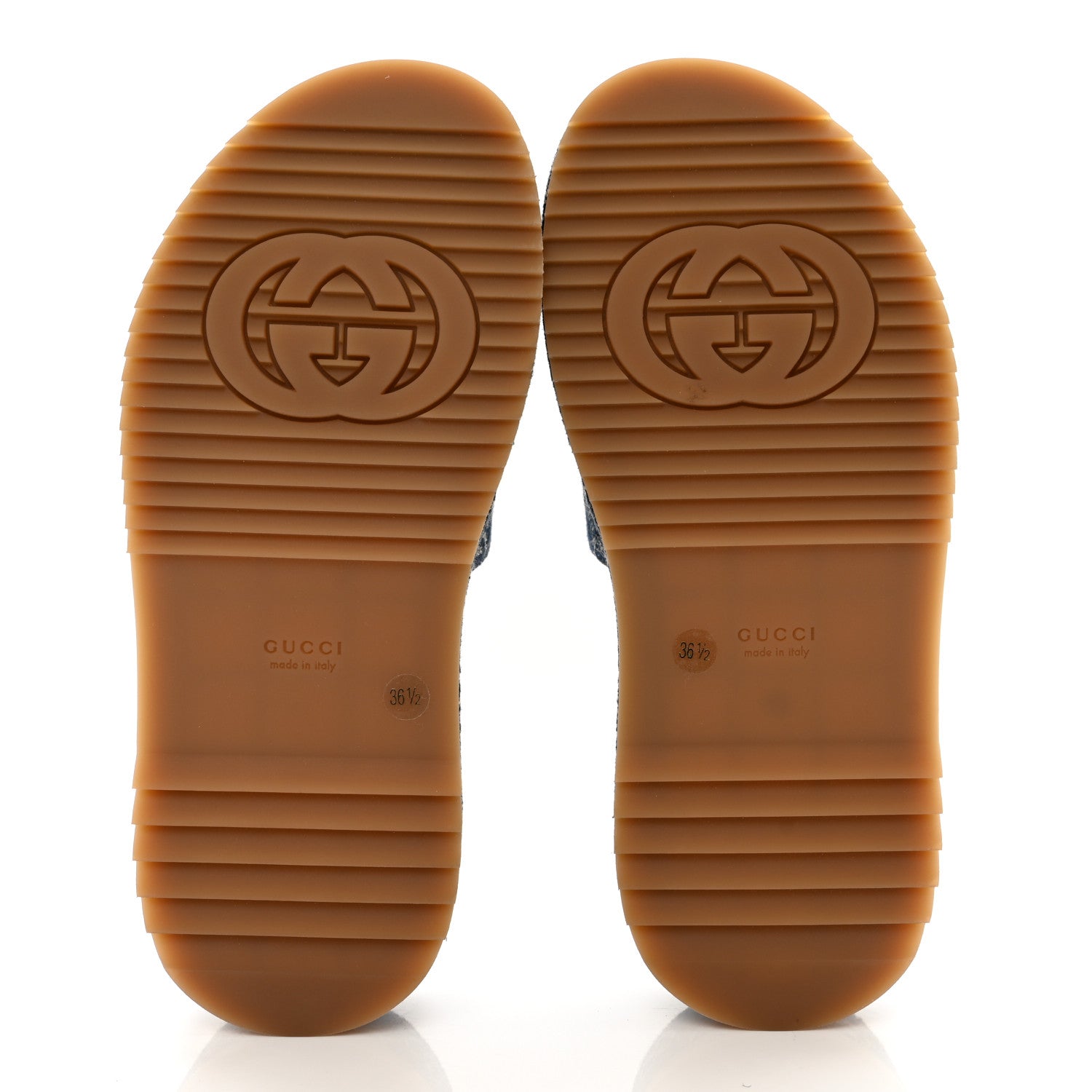 Gucci New Denim GG Monogram Angelina Platform 55mm Slide Sandals 36.5 Blue Tea 5 of 9