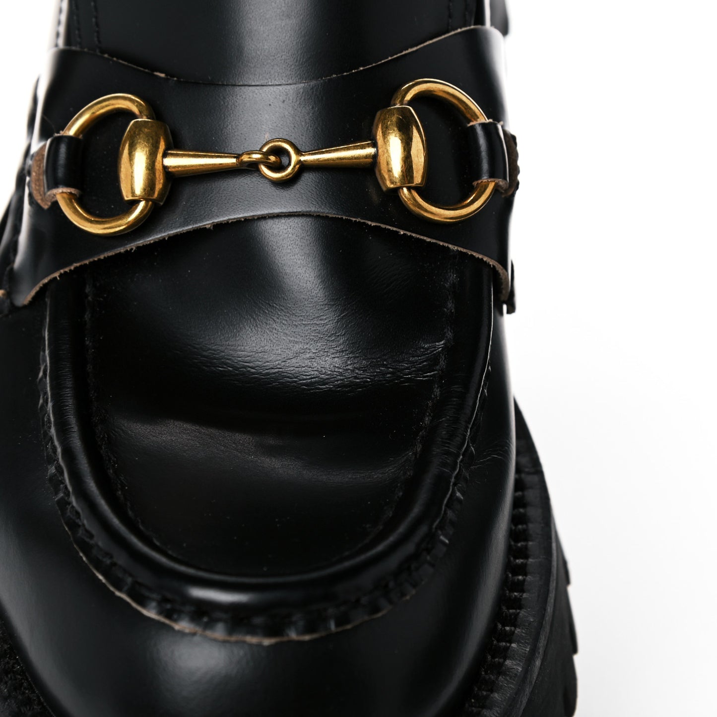 Cordovan Lux Womens Harald Horsebit 25mm Platform Loafers 38 Black