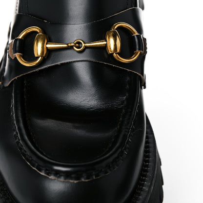 Gucci Cordovan Lux Womens Harald Horsebit 25mm Platform Loafers 38 Black 13 of 19
