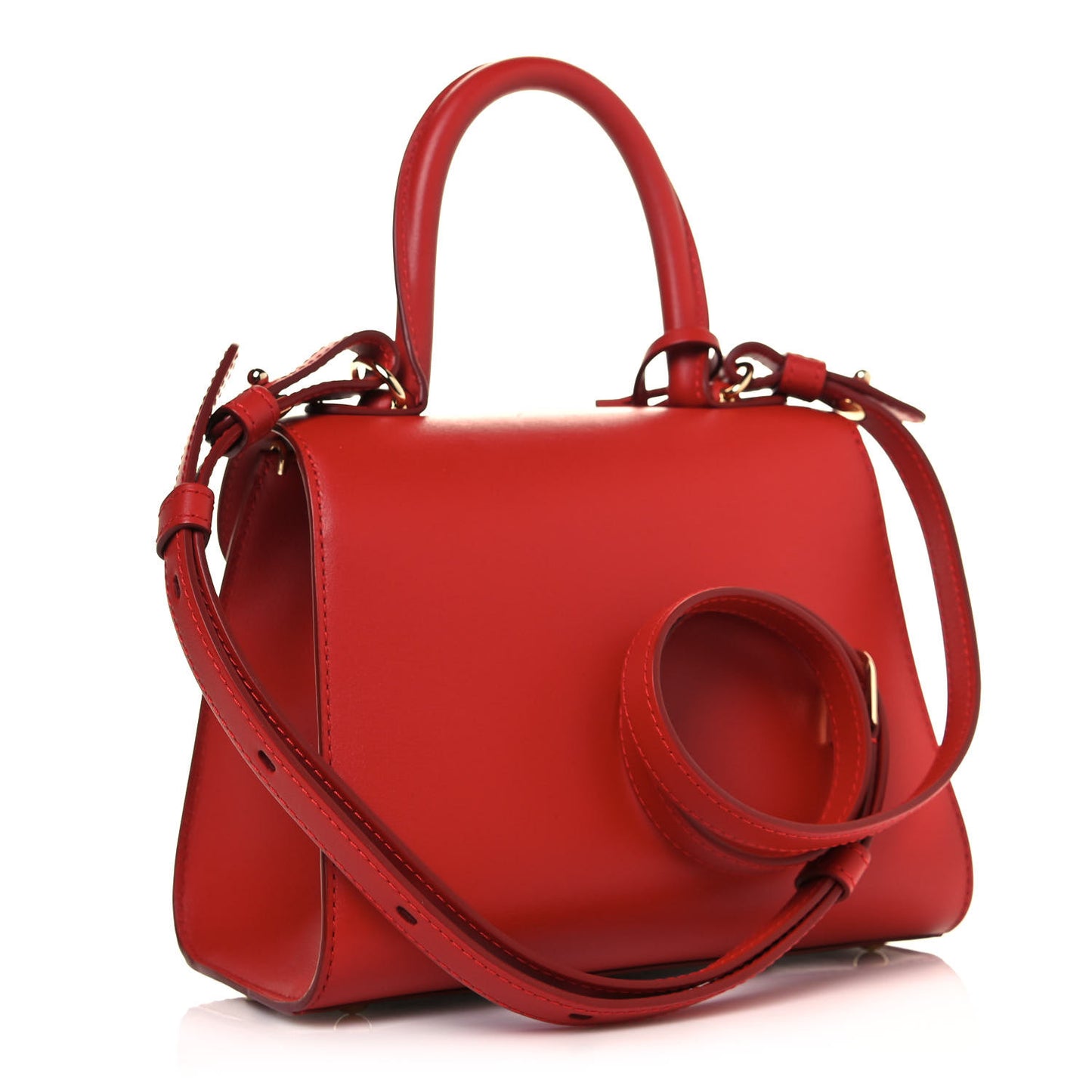 Box Calfskin Mini Brillant Satchel Red