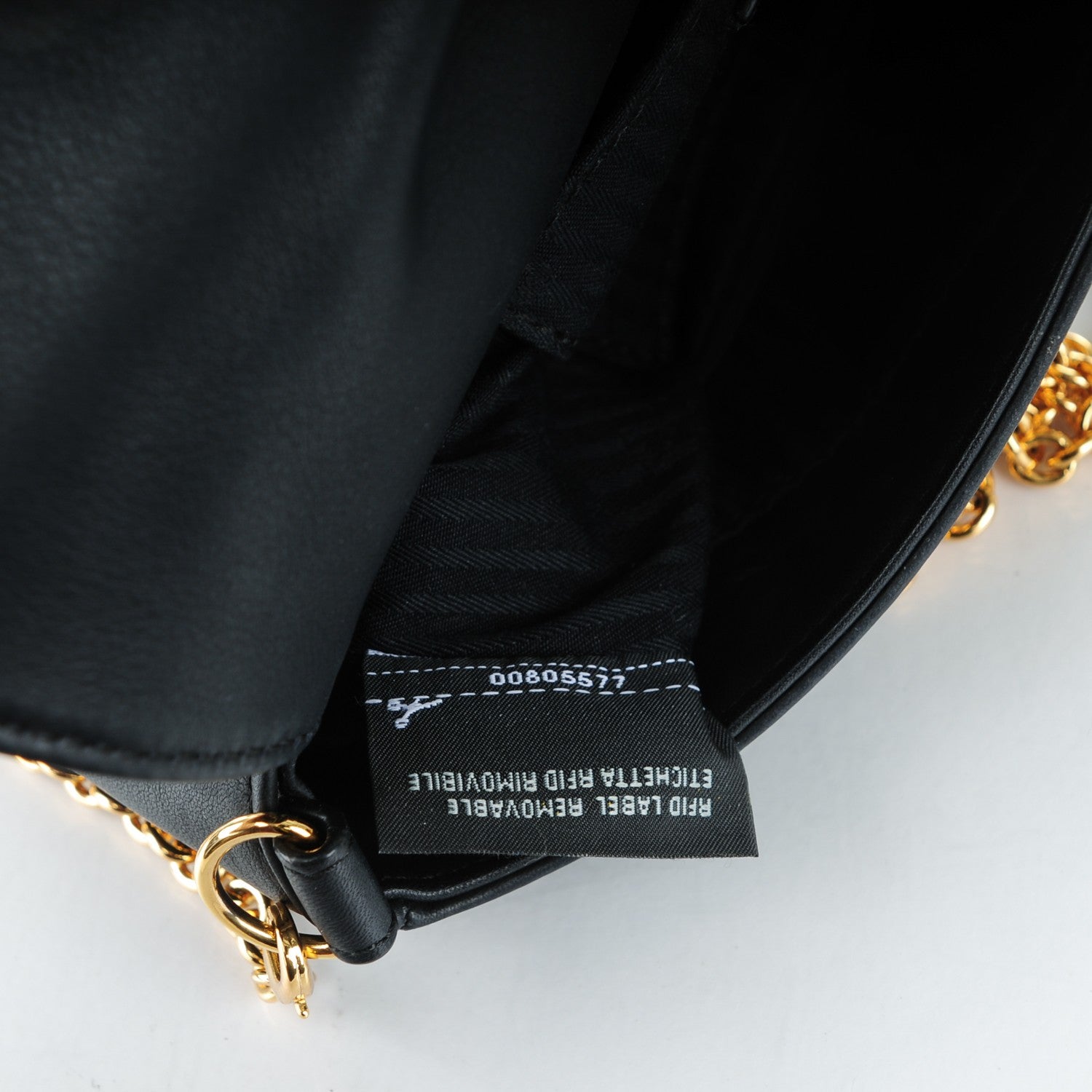 Fendi Vitello Flamingo Enamel Fendista Pouchette Crossbody Black 8 of 8
