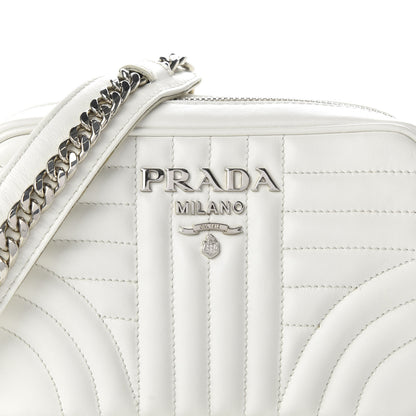 Prada Soft Calfskin Diagramme Crossbody Bag White 9 of 9