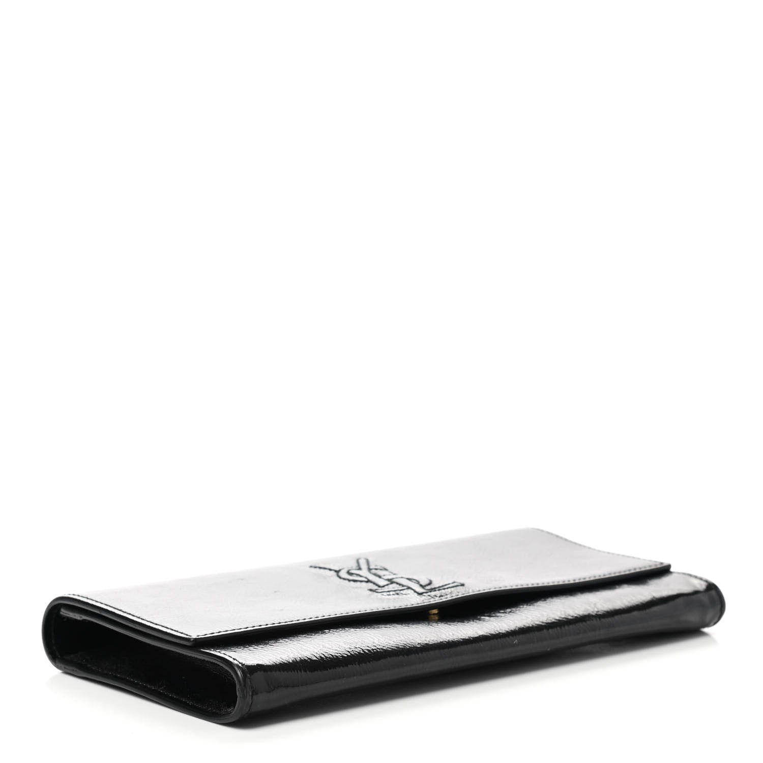 Saint Laurent Textured Patent Monogram Small Belle De Jour Clutch Black 4 of 7