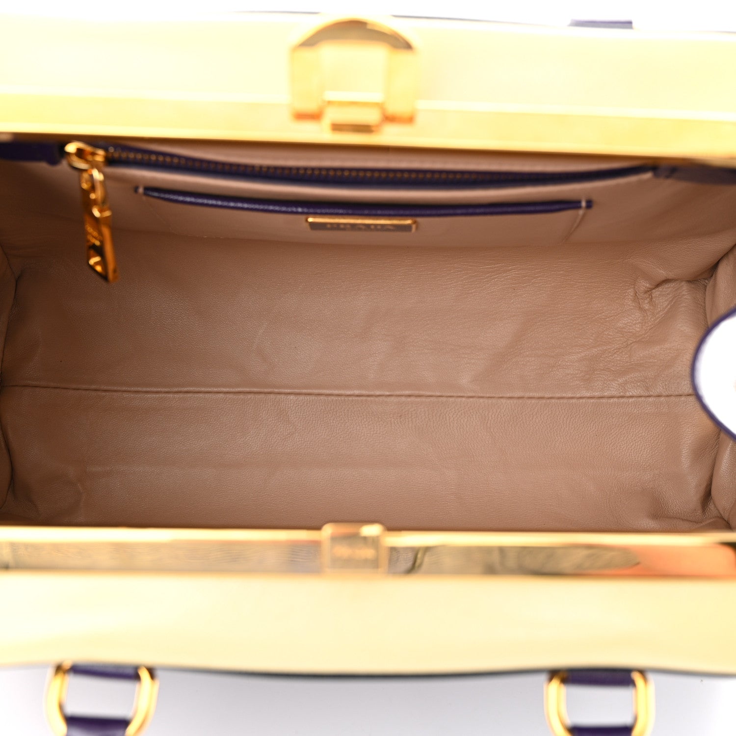 Prada Saffiano Vernice Pyramid Bag Viola Talco 5 of 11