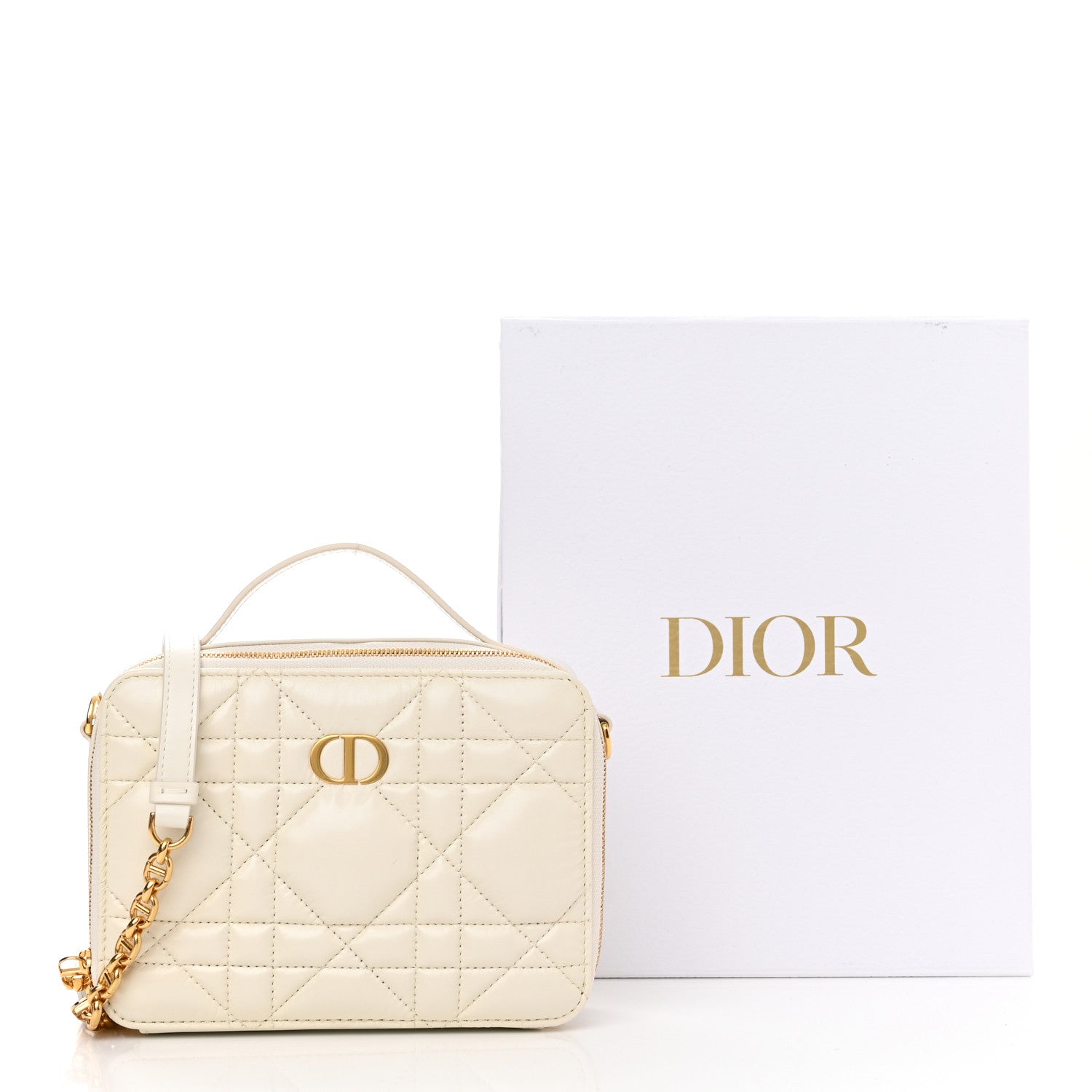 Christian Dior Calfskin Macrocannage Caro Box Bag Latte 1277074