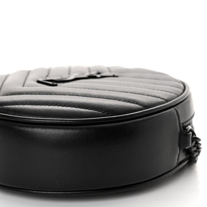 Saint Laurent Calfskin Matelasse Chevron Round Vinyle Camera Bag Black 9 of 9