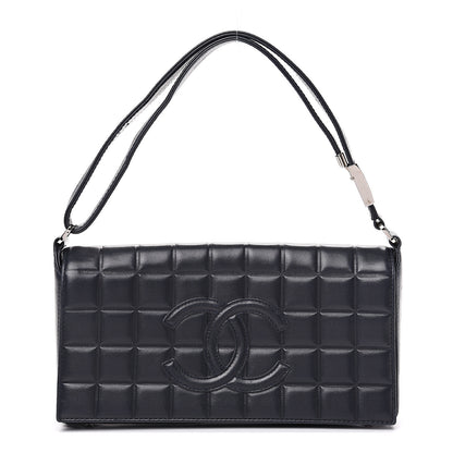 Chanel Lambskin Quilted CC Chocolate Bar Flap Navy 1 of 14