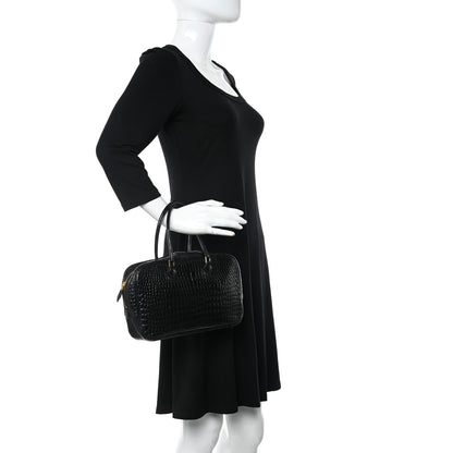 Hermes Shiny Porosus Crocodile Plume Elan 28 Black 2 of 9