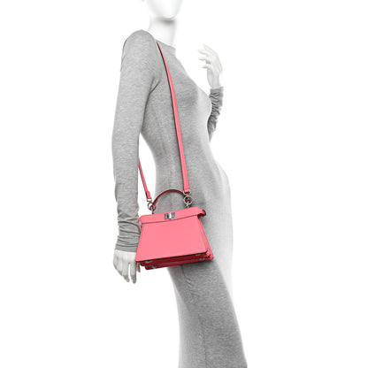 Fendi Shiny Nappa Petite Peekaboo I SEE U Satchel Pink Dalia 2 of 12