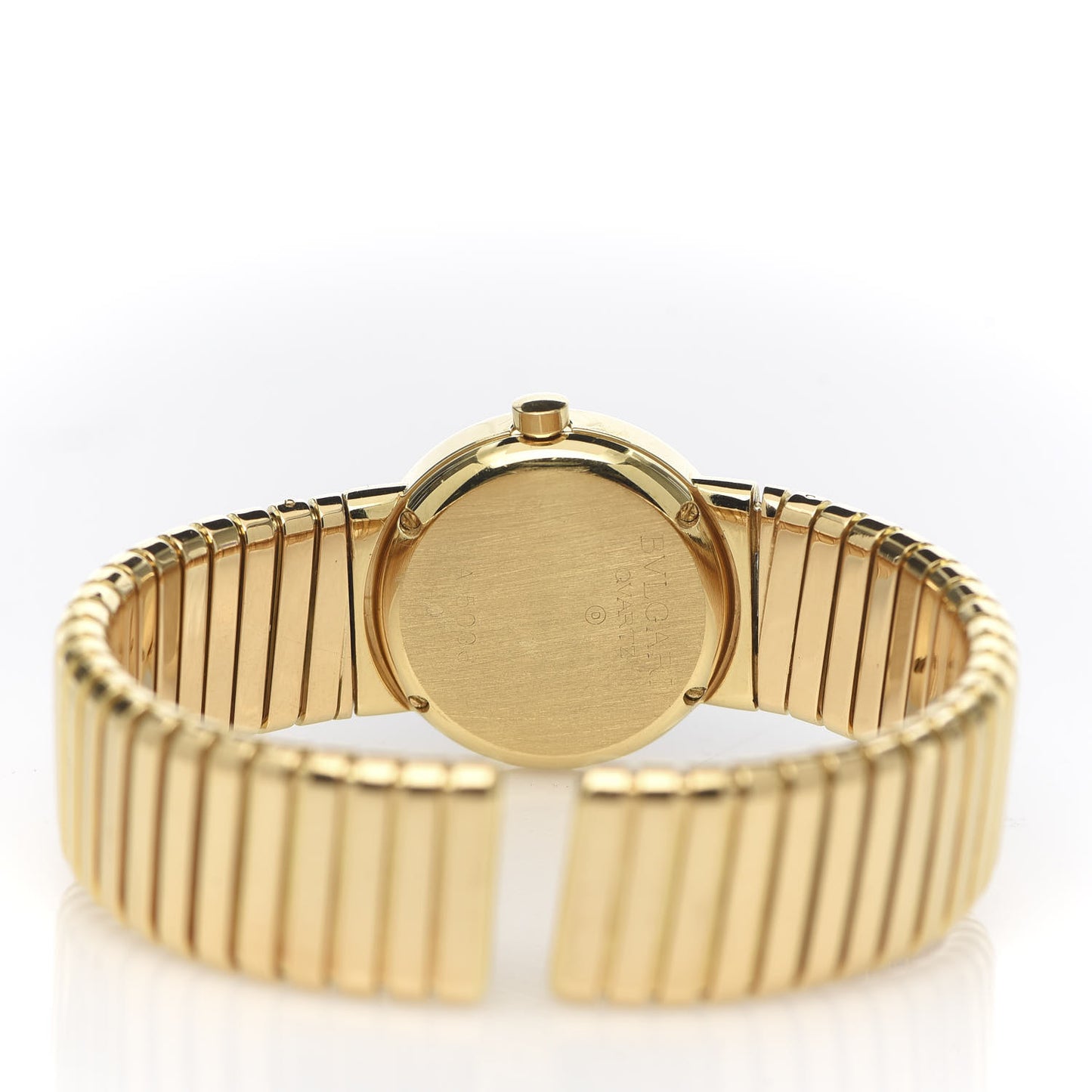 18K Yellow Gold 23mm Tubogas Quartz Watch Black