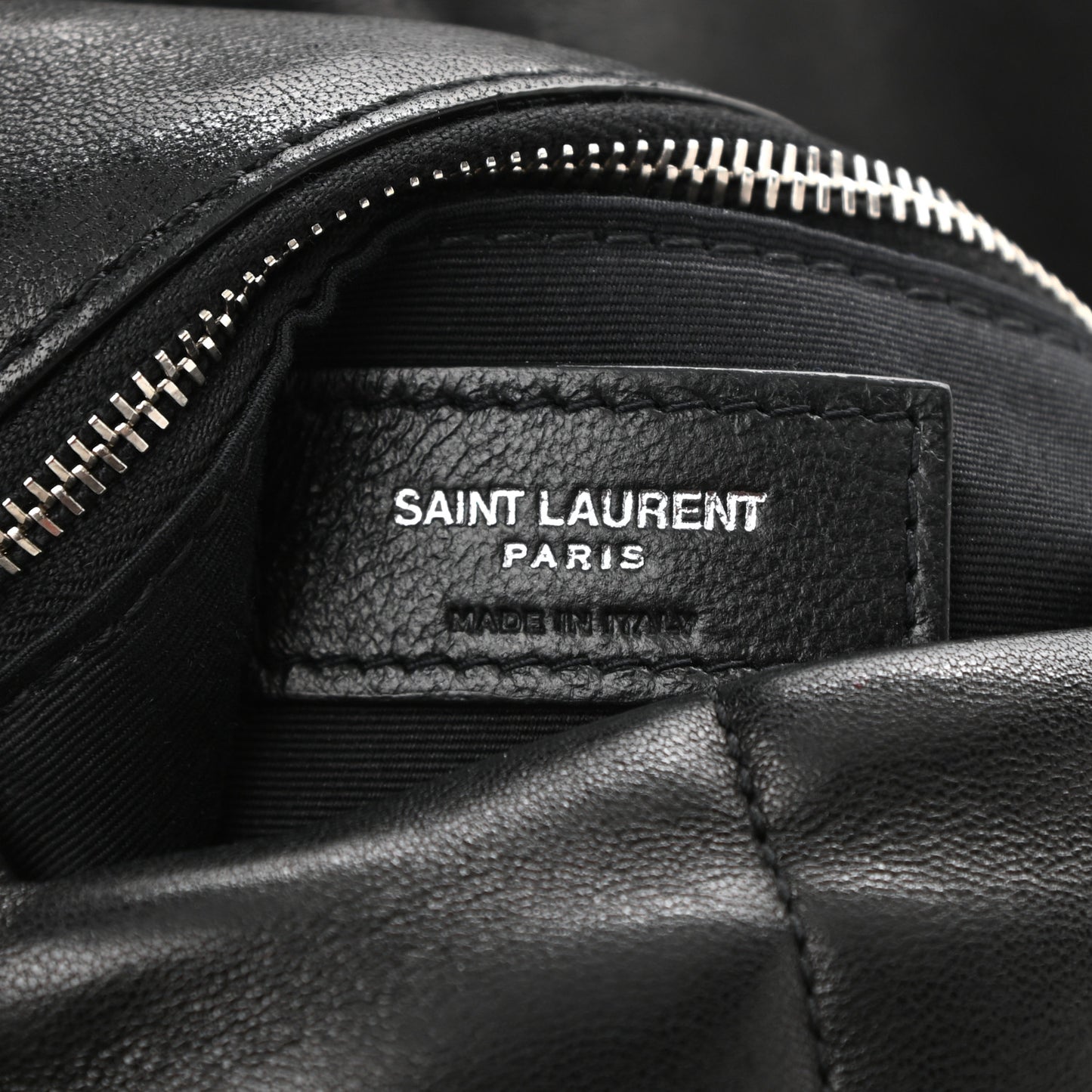 Lambskin Quilted Small Loulou Puffer Monogram Chain Satchel Black