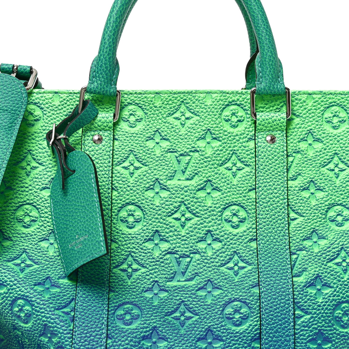 Taurillon Illusion Keepall Tote Bleu Vert