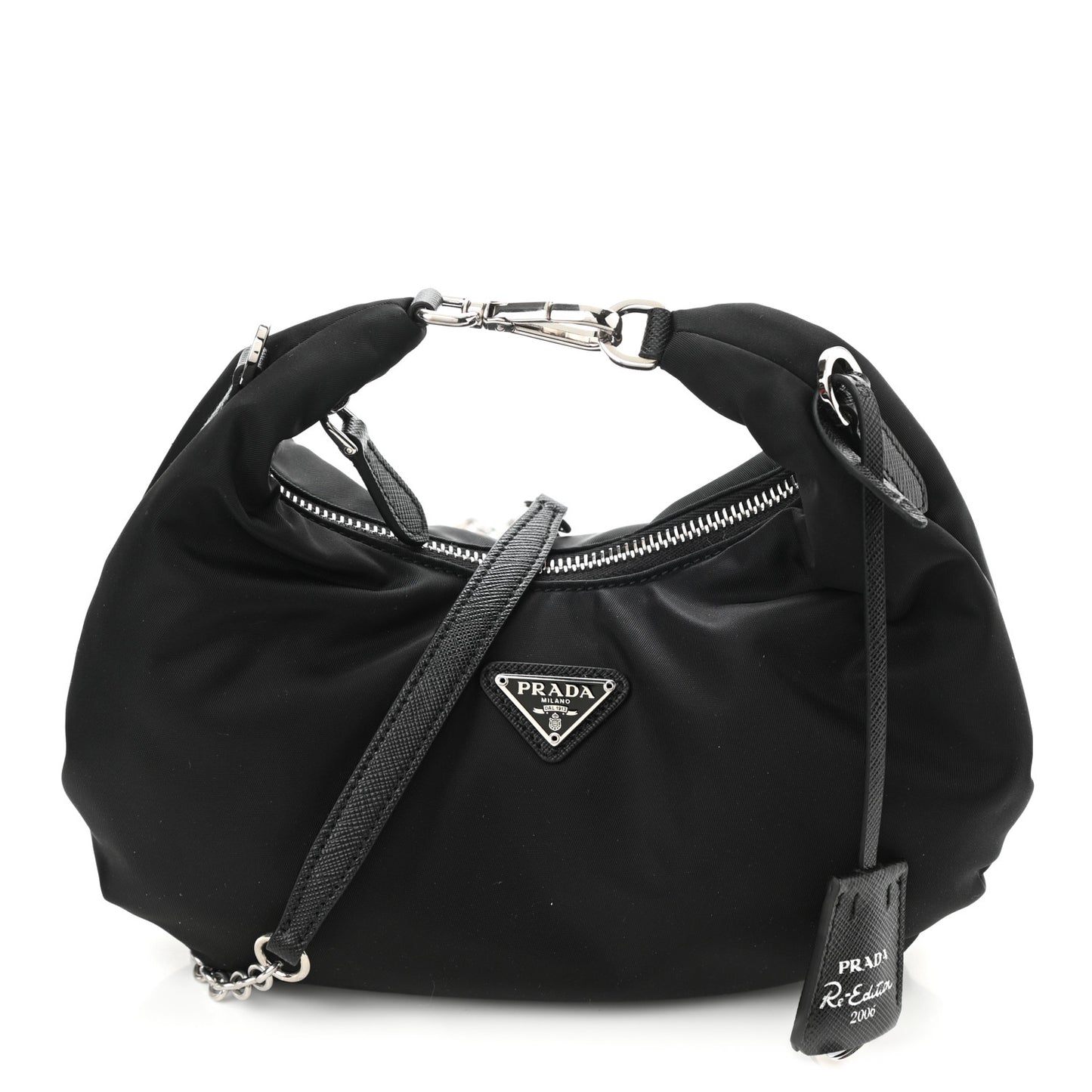 Tessuto Nylon Saffiano Re-Edition 2006 Shoulder Bag Black