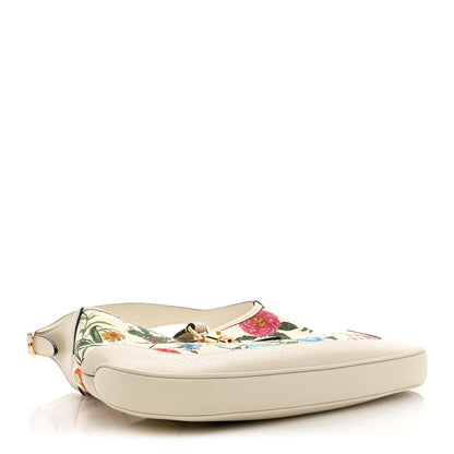 Gucci Canvas Flora Medium Jackie Hobo White 4 of 9
