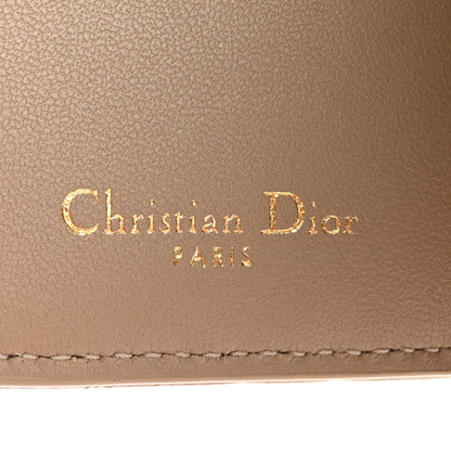 Christian Dior Grained Calfskin Supple Cannage Caro Scarlet Zipped Wallet Sand 7 of 10