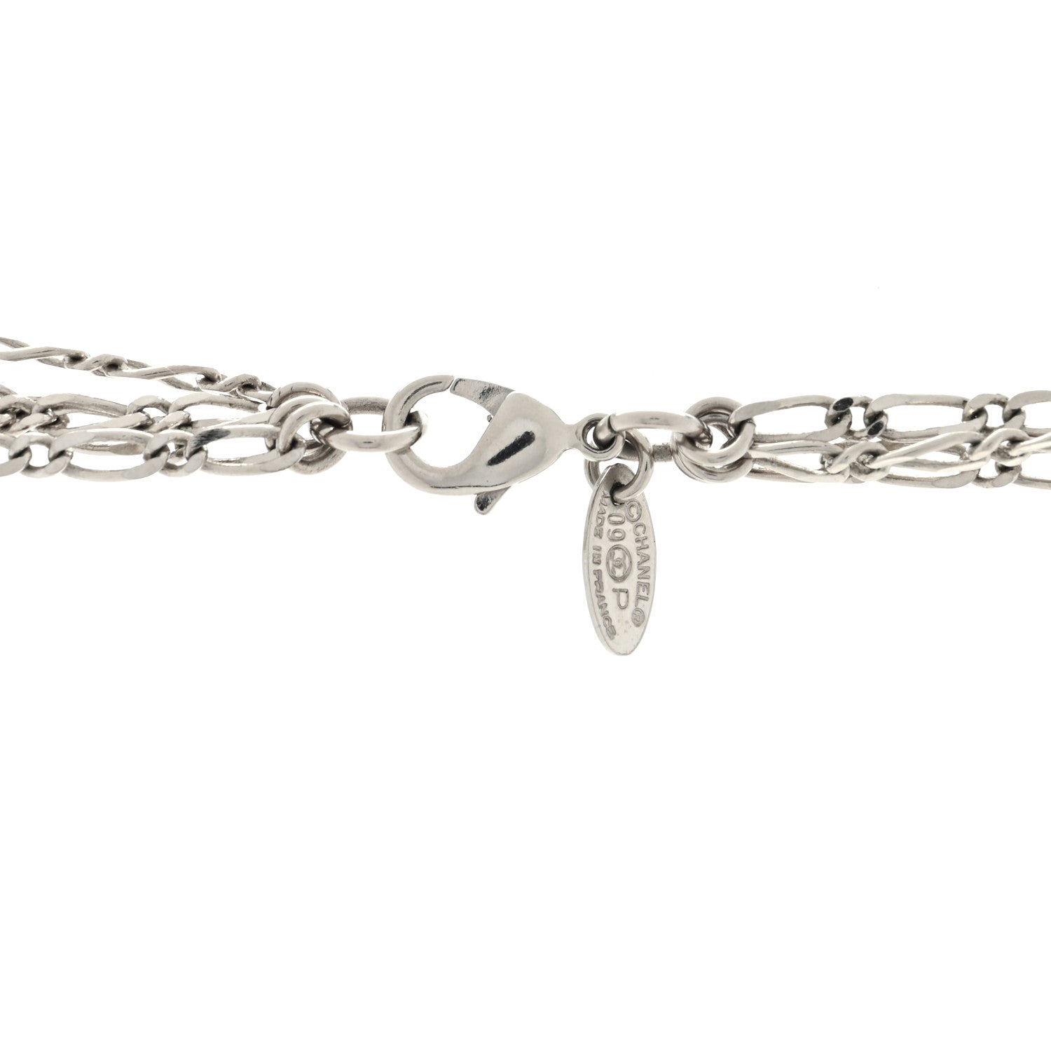Chanel Pearl CC Lucky Charms Long Necklace Silver 4 of 4