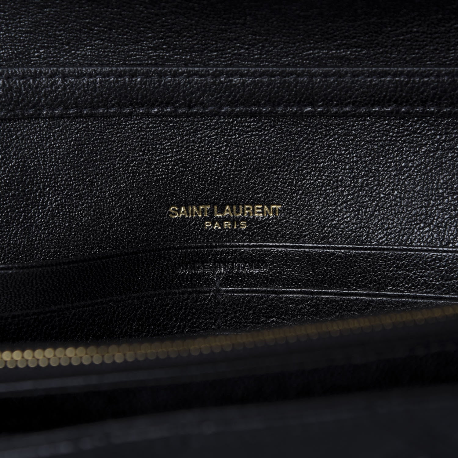 Saint Laurent Lambskin Diamond Quilted Becky Chain Wallet Black 8 of 9