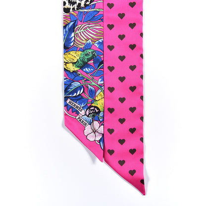 Hermes Silk Jungle Love Love Twilly Rose Vif Bleu Roy 2 of 4