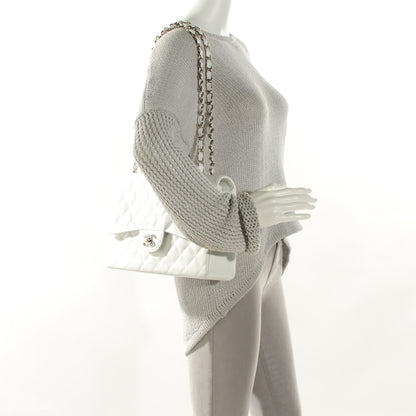 Chanel Caviar Quilted Jumbo Single Flap White 2 of 8