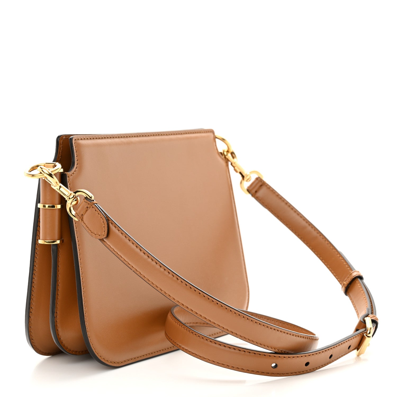 Fendi Vitello King Luxor Fendi Touch Shoulder Bag Caramello 3 of 10