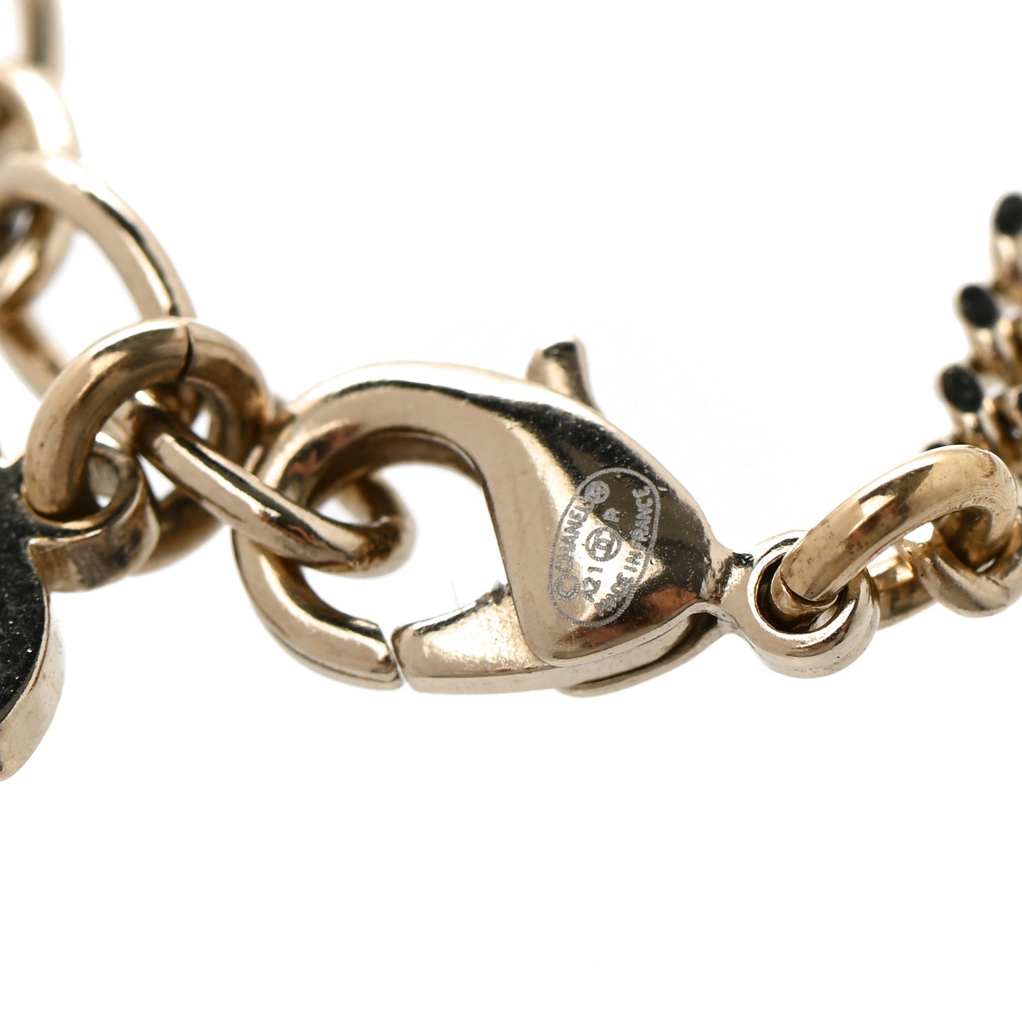 Pearl CC Chain Anklet Gold Pearly White