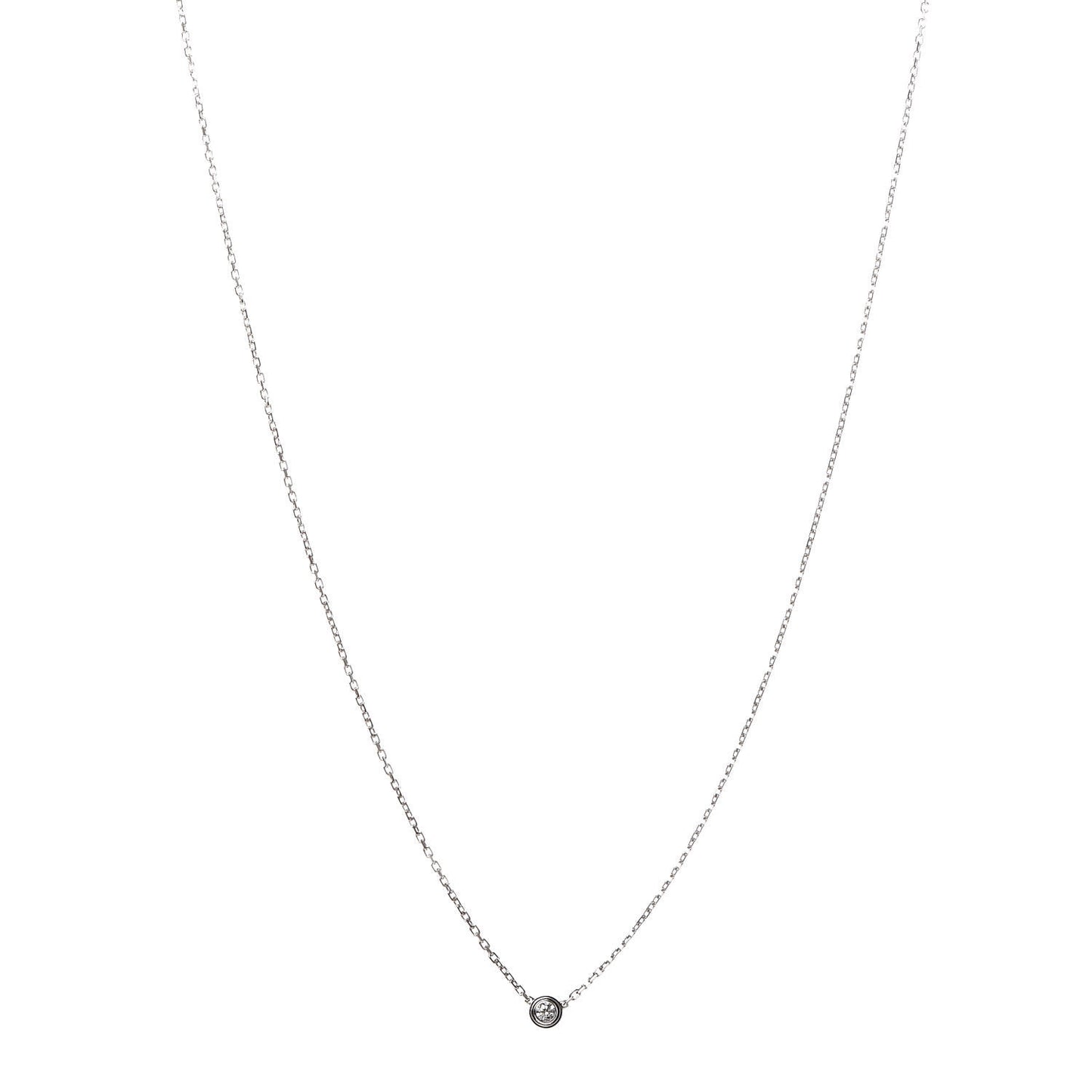 18K White Gold Diamond XS D'Amour Pendant Necklace