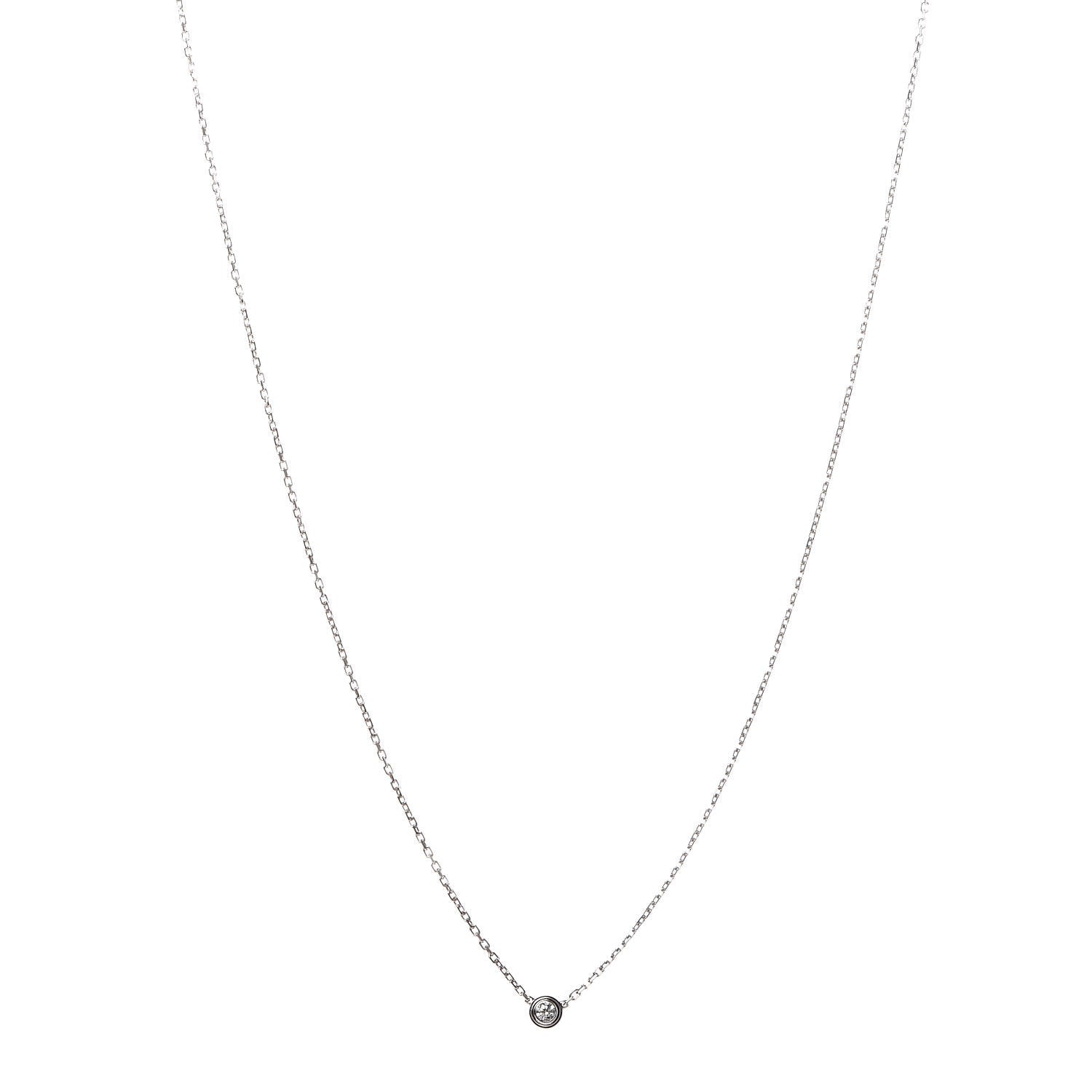 Cartier 18K White Gold Diamond XS D'Amour Pendant Necklace 1 of 8