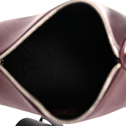 Christian Dior HOMME Grained Calfskin Mens Roller Pouch Burgundy 5 of 9