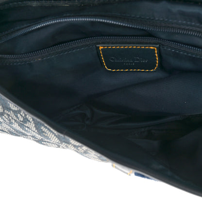 Christian Dior Monogram Double Saddle Bag Navy Blue 5 of 10