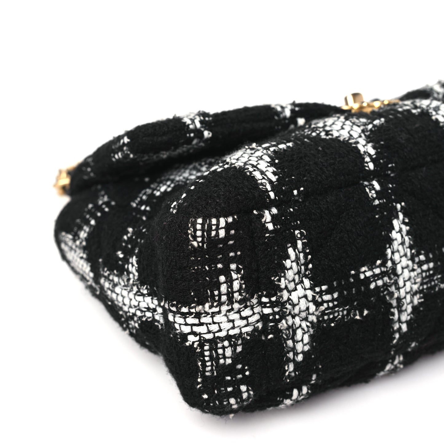 Tweed Quilted Large Chanel 19 Flap Black Ecru White