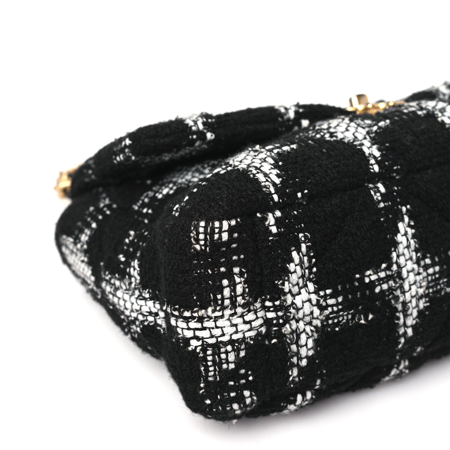 Chanel Tweed Quilted Large Chanel 19 Flap Black Ecru White 9 of 10