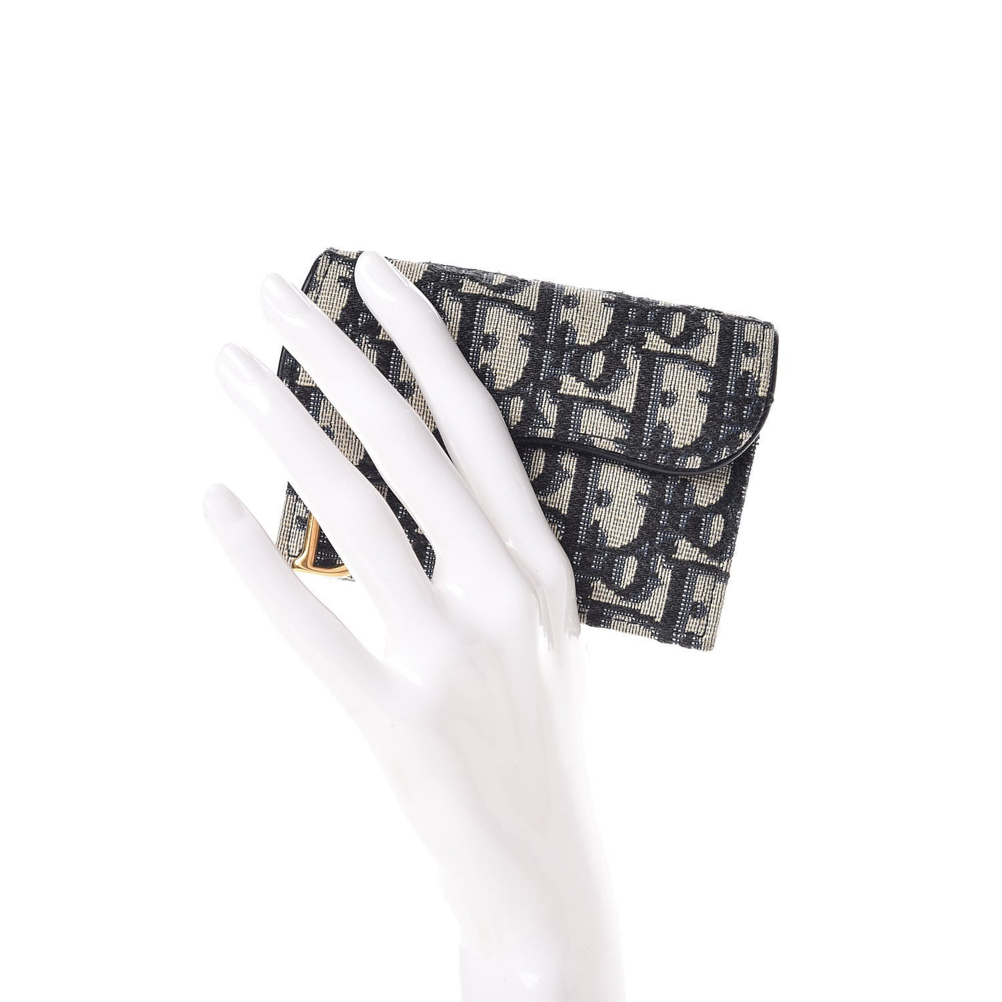 Oblique Saddle Card Holder Blue